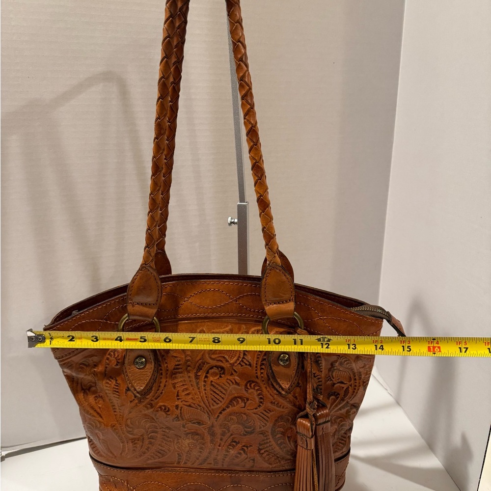 Patricia Nash Zamora Leather Tooled Tote Bag - Picture 12 of 16